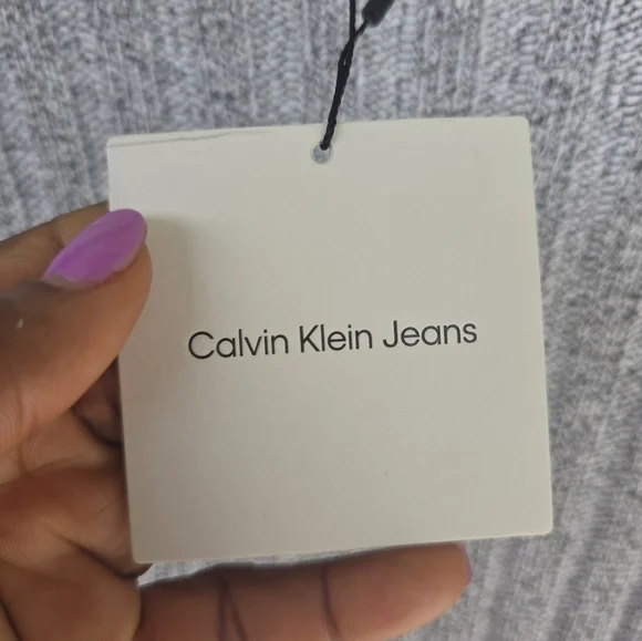 $120 Calvin Klein Women Light Gray Ribbed Sweater Sz M NWT Cozy Cotton Blend - Picture 6 of 11